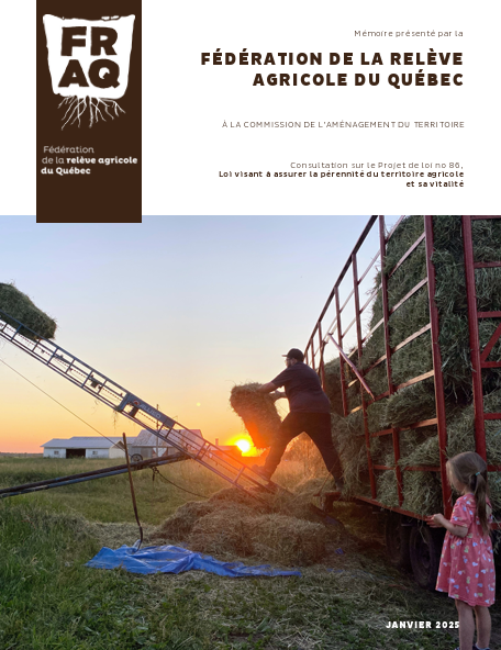 Projet de loi 86 – Loi visant à assurer la pérennité du territoire agricole et sa vitalité